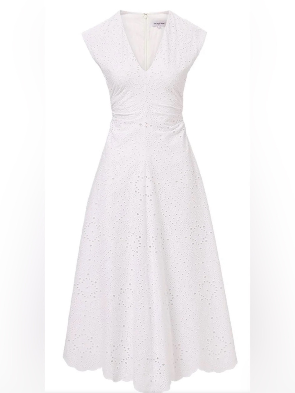 VERONICA BEARD $598 NWT
Aven White Eyelet V-Neck Dress